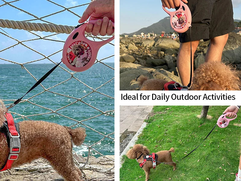 5m Pink Pet Leash w/ Aluminum Insert