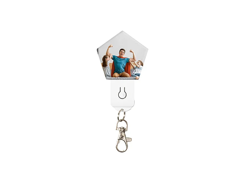 Sublimation Blanks Colorful LED Acrylic Light Up Keyring(Diamond shape,7 colors)