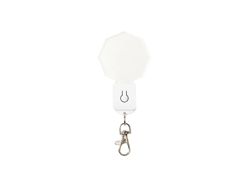 Sublimation Blanks Colorful LED Acrylic Light Up Keyring(Hexagon shape,7 colors)