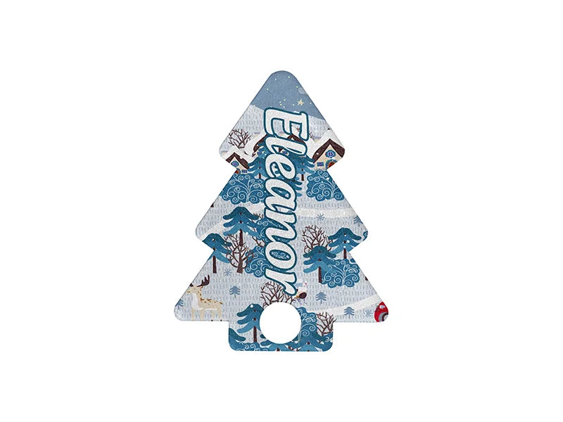 Sublimation Blanks Acrylic Glitter Name Tag for 40oz Stanley Tumbler (6.2*8.1*0.4cm, Xmas Tree Shape)