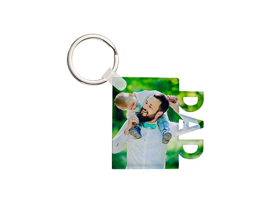 Sublimation Blanks Acrylic Keyring(DAD, 5*5*0.4cm)