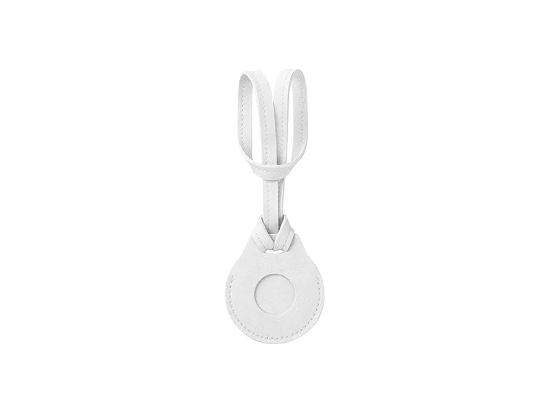 Sublimation PU AirTag Holder with Strap Bag Charm(White)