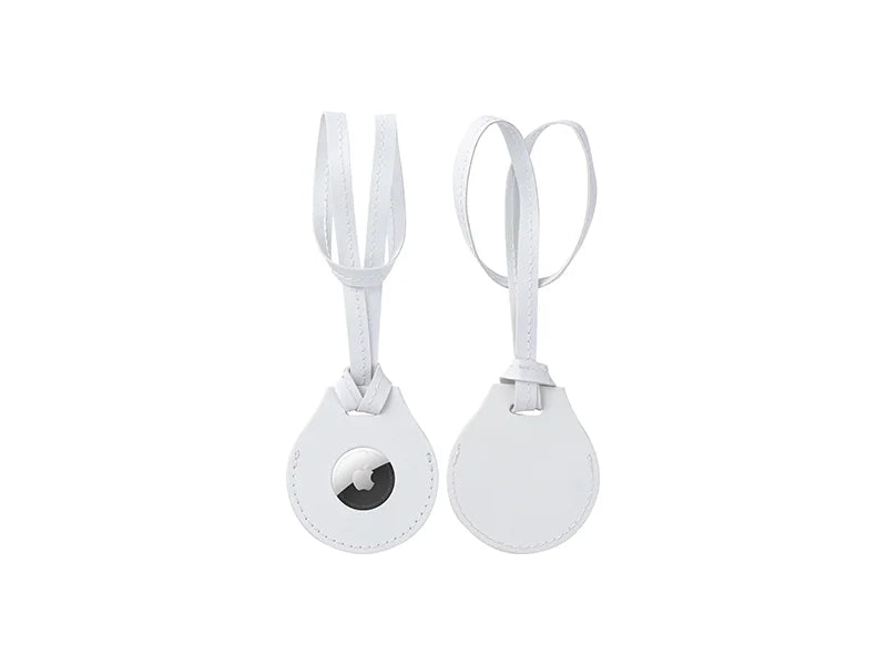 Sublimation PU AirTag Holder with Strap Bag Charm(White)