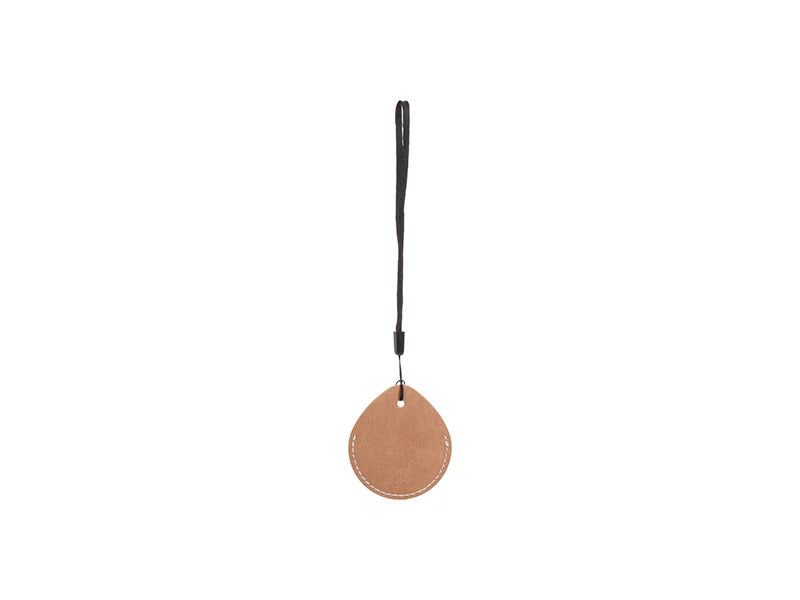 Sublimation Blanks PU AirTag Cover Pendant(Teardrop, Brown)