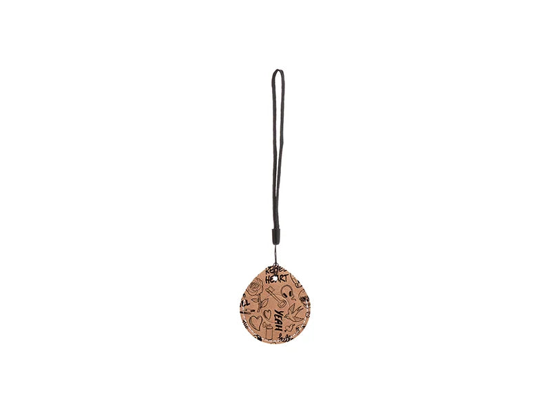 Sublimation Blanks PU AirTag Cover Pendant(Teardrop, Brown)