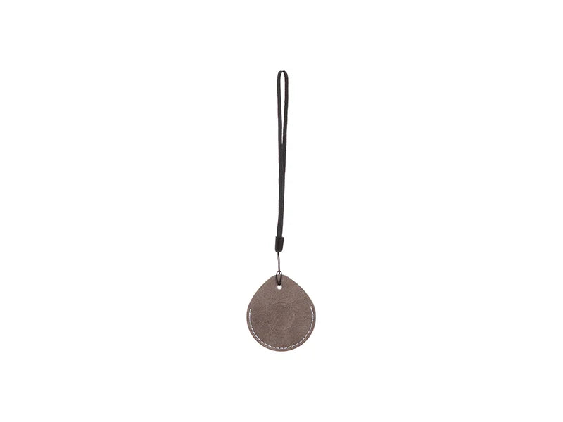Sublimation Blanks PU AirTag Cover Pendant(Teardrop, Dark Gray)