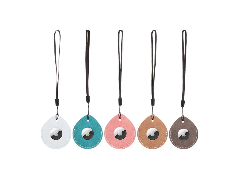 Sublimation Blanks PU AirTag Cover Pendant(Teardrop, Dark Gray)