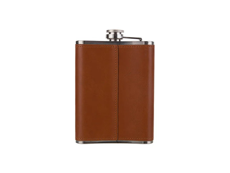 Sublimation 8oz Stainless Steel Hip Flask with PU Cover (Chestnut)