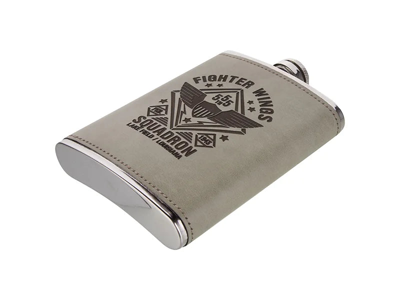 Sublimation 8oz Stainless Steel Hip Flask with PU Cover (Rawhide)