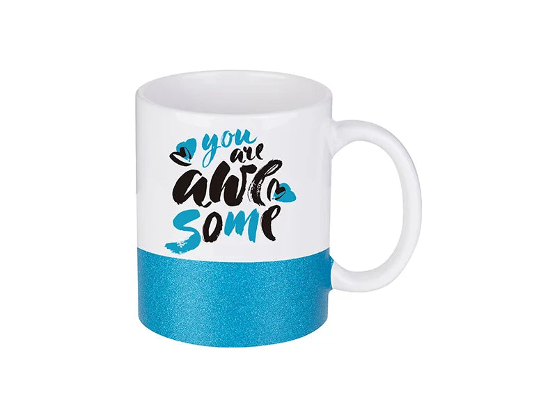Sublimation 11oz/330ml Bottom Glitter Mug(Blue)