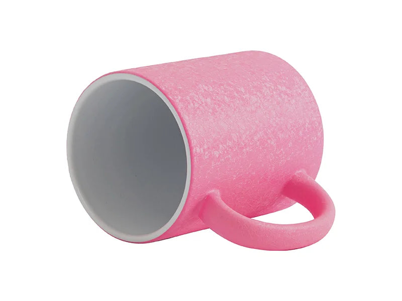 Sublimation Blanks 11oz Crackle Finish Ceramic Mug(Pink)