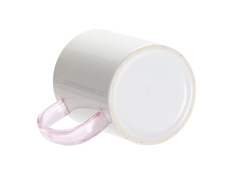 Sublimation Blanks 11oz Two-Tone Color Mug - Pink (Pink Glass Handle)