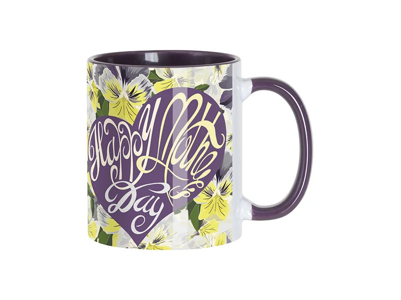 Sublimation Blanks 11oz Inner/Handle Color Mug Starry Purple