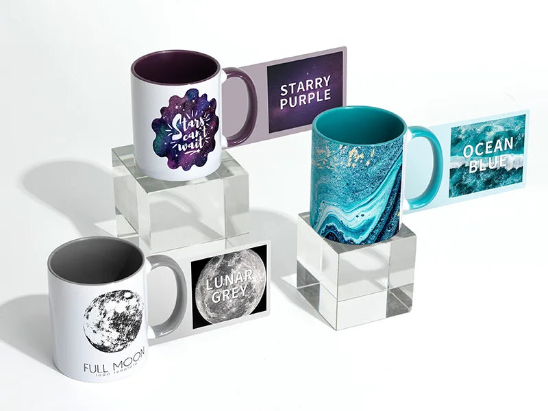 Sublimation Blanks 11oz Inner/Handle Color Mug Starry Purple
