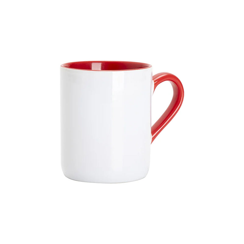 Sublimation Blank 11oz Inner Handle Color Mugs w/ Curved Bottom
