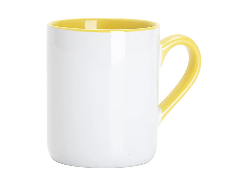 Sublimation Blank 11oz Inner Handle Color Mugs w/ Curved Bottom