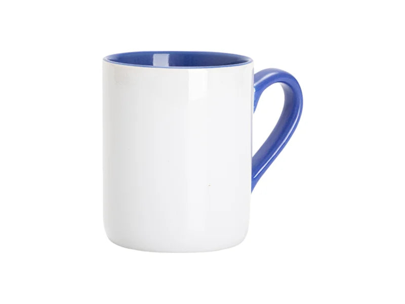 Sublimation 11oz Inner Handle Color Mugs w/ Curved Bottom (Medium Blue)