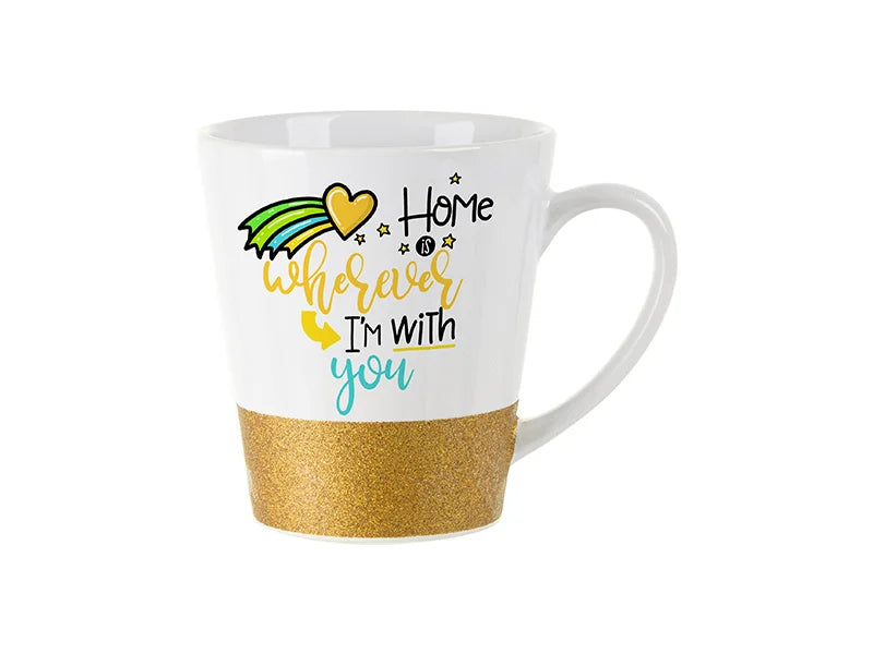Sublimation 12oz Bottom Glitter Mug(Gold)