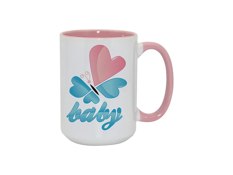 Sublimation 15oz Inner Rim Color - Pink