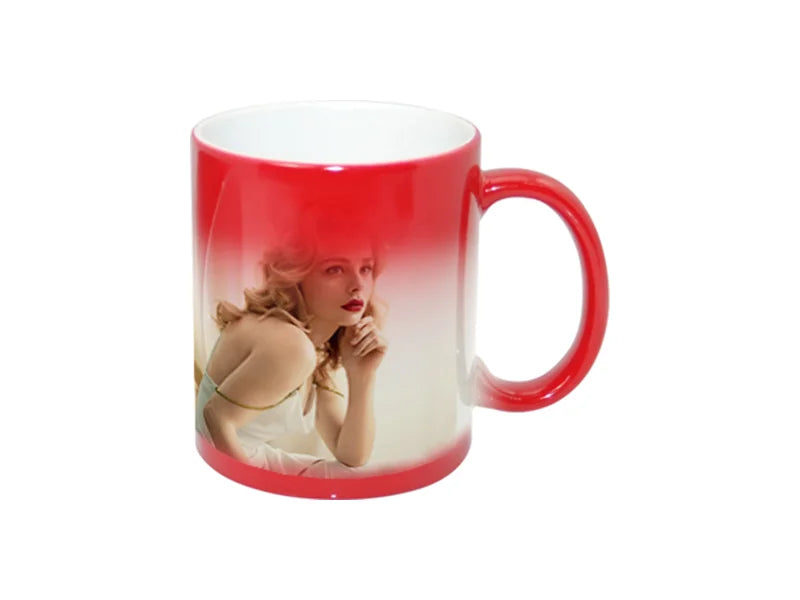 Sublimation 11oz Changing Color Mugs (Red)