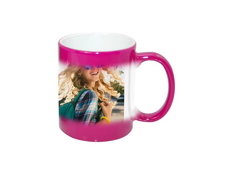 Sublimation 11oz Changing Color Mugs(purple red)