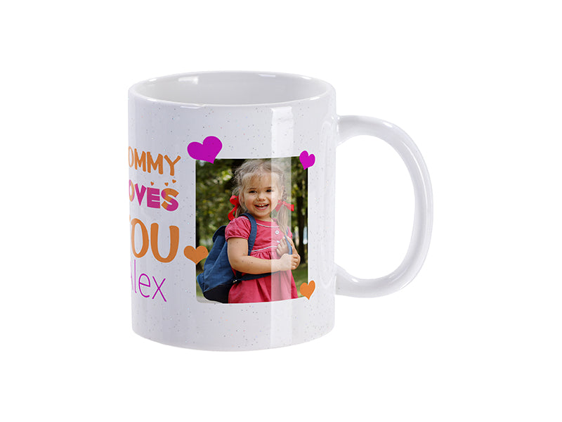 Sublimation Blanks Glossy 11oz 330ml White Starsky Glitter Mug