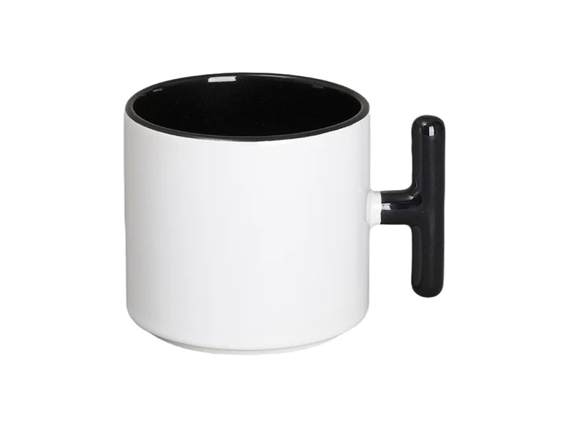 Sublimation 9oz Inner T-Handle Color Mug (Black)