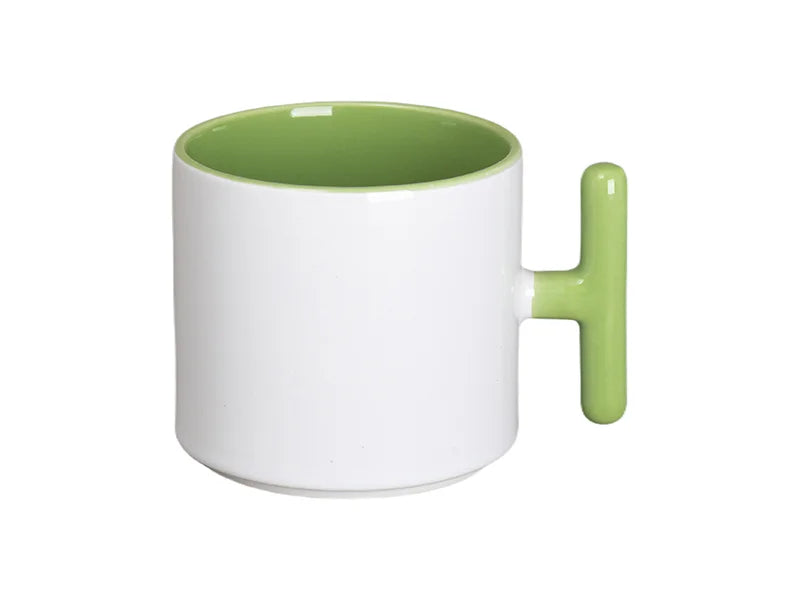 Sublimation 9oz Inner T-Handle Color Mug (Green)