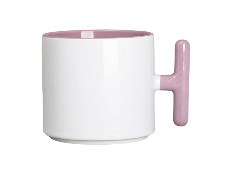 Sublimation 9oz Inner T-Handle Color Mug (Pink)