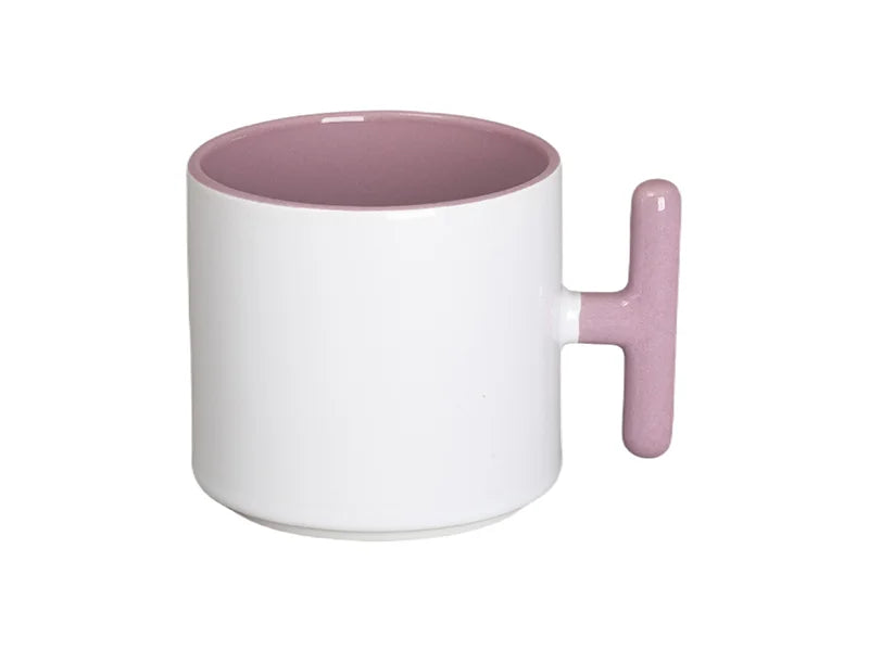 Sublimation 9oz Inner T-Handle Color Mug (Pink)
