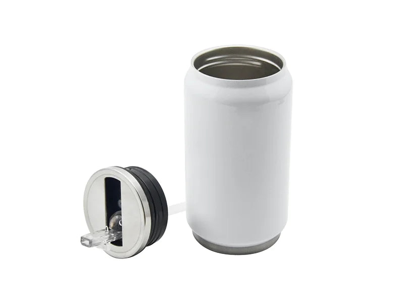 Sublimation 10oz/300ml Stainless Steel Coke Can with Straw (White)