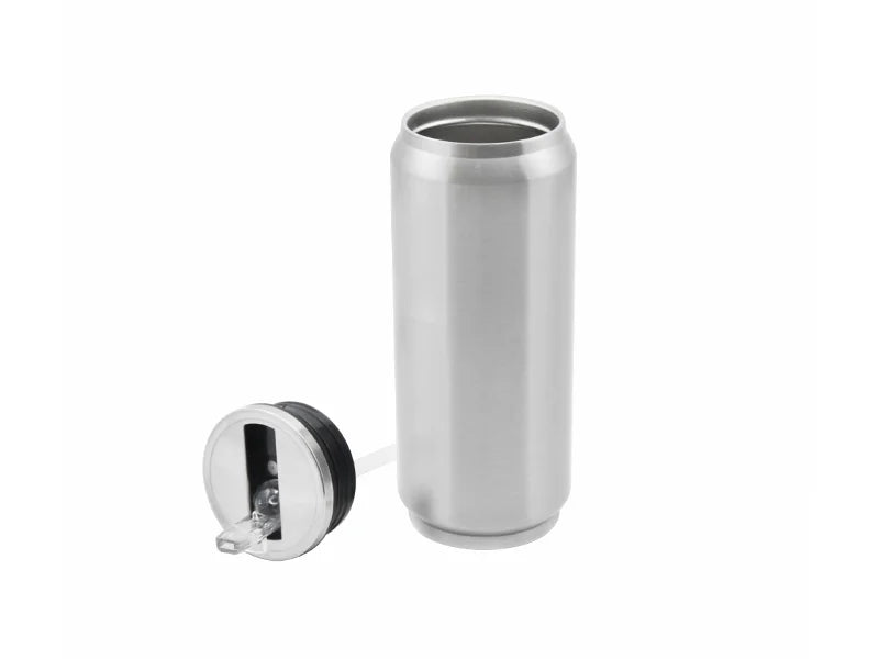Sublimation 12oz/350ml Stainless Steel Coke Can with Straw(Silver)