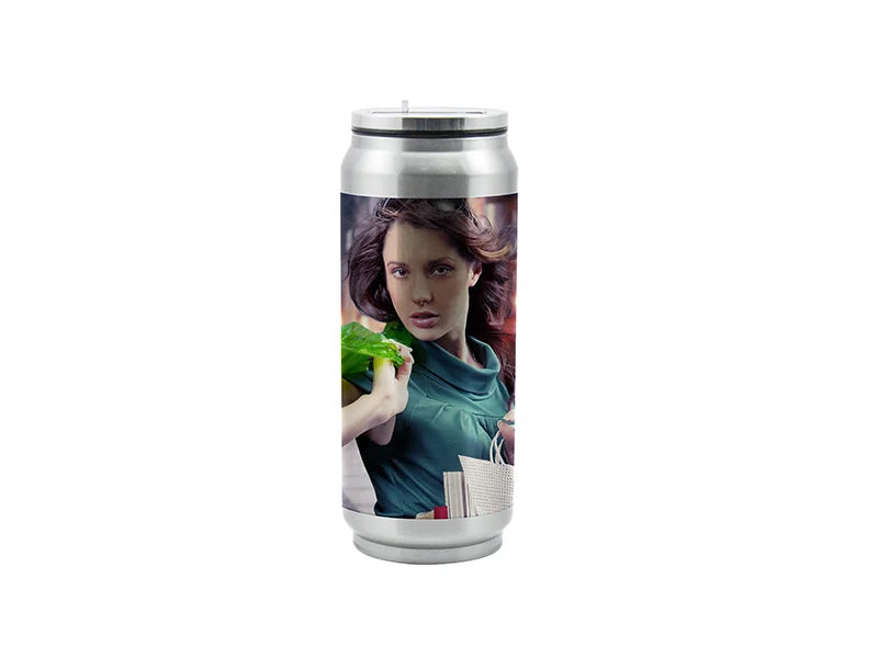 Sublimation 12oz/350ml Stainless Steel Coke Can with Straw(Silver)