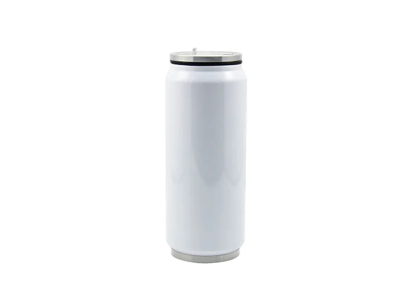 Sublimation 12oz/350ml Stainless Steel Coke Can with Straw (White)