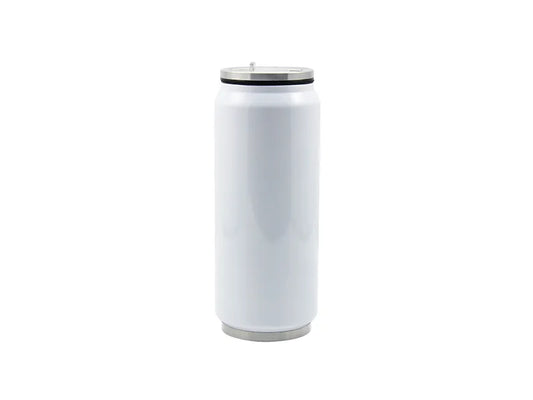 Sublimation 12oz/350ml Stainless Steel Coke Can with Straw (White)