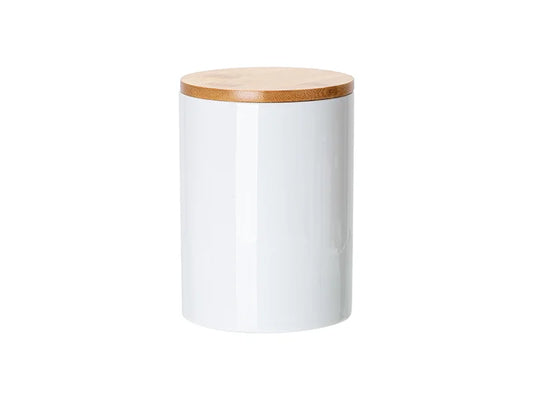 Sublimation Blanks 25oz Ceramic Storage Jar w/ Bamboo Lid