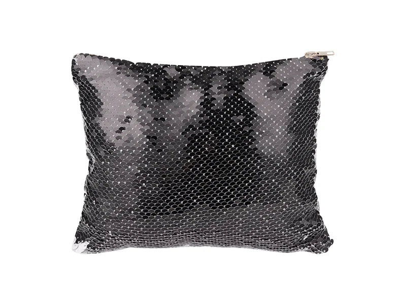 Sublimation Sequin Makeup Bag / Pencil Case (Black/White, 16.5*20.5cm)