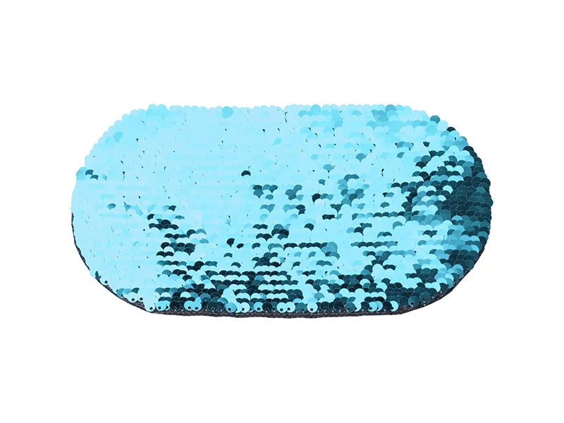 Sublimation Flip Sequins Adhesive (Oval, Light Blue W/ White)