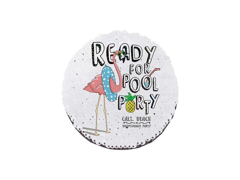 Sublimation φ10 Flip Sequins Adhesive (Round, Champagne W/ White)