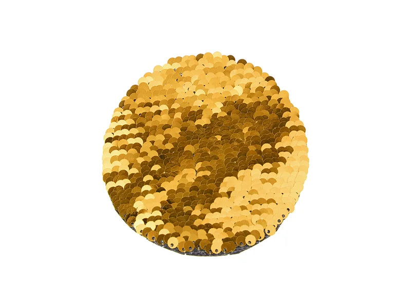 Sublimation φ10 Flip Sequins Adhesive (Round, Gold W/ White)