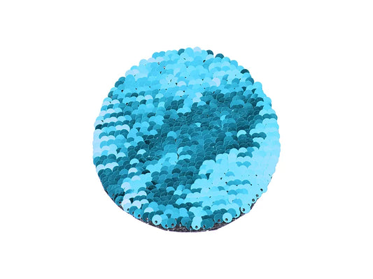 Sublimation φ10 Flip Sequins Adhesive (Round, Light Blue W/ White)