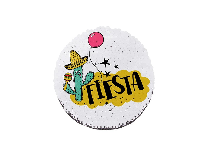 Sublimation φ10 Flip Sequins Adhesive (Round, Silver W/ White)