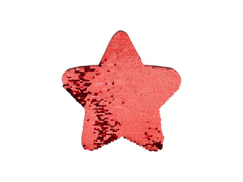 Sublimation Flip Sequins Adhesive Black Base (Star, Red W/ White) (18*18cm)