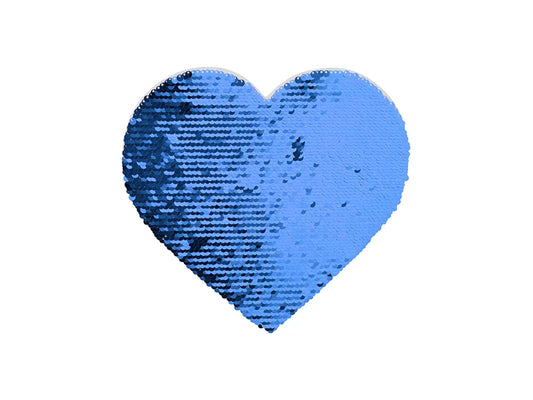 Sublimation 19*22cm Flip Sequins Adhesive White Base (Heart, Dark Blue W/ White)