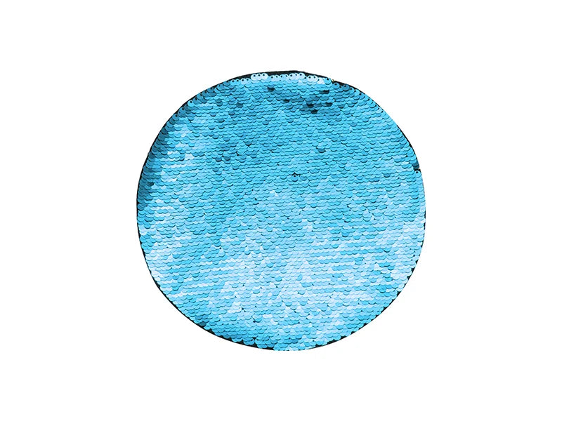 Sublimation Flip Sequins Adhesive (Round, Light Blue W/ White)