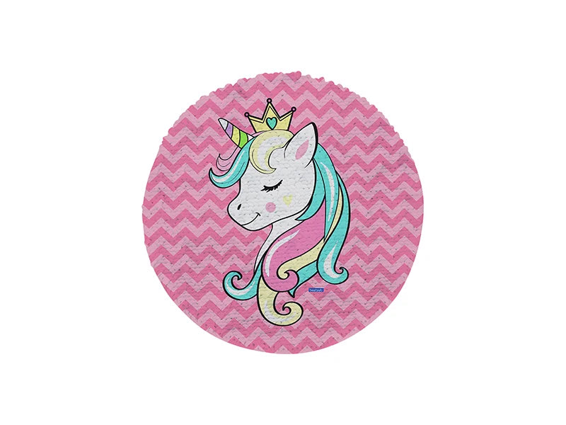 Sublimation φ19cm Flip Sequins Adhesive White Base(Round, Silver w/ White)