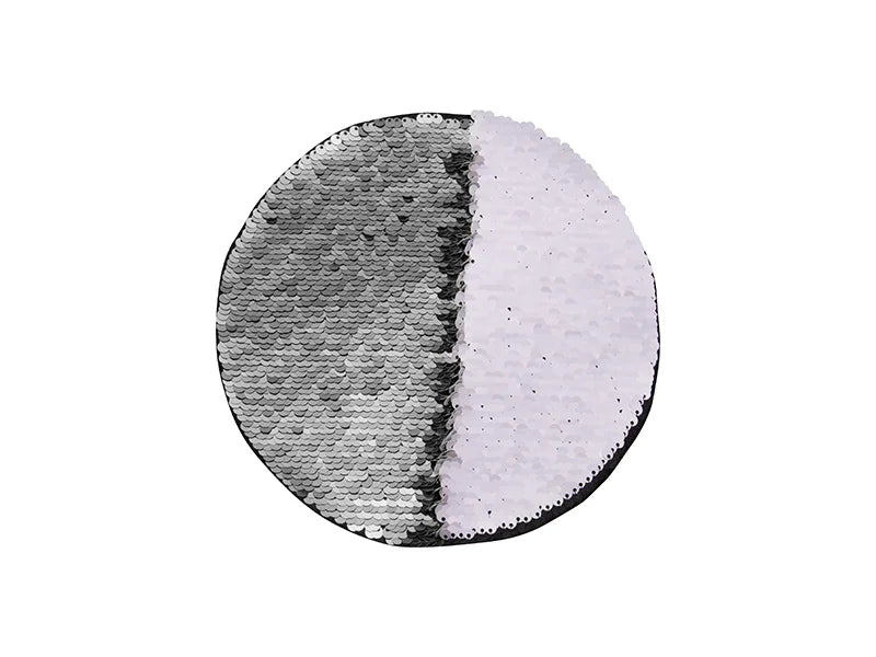 Sublimation Flip Sequins Adhesive (Round, Silver W/ White)