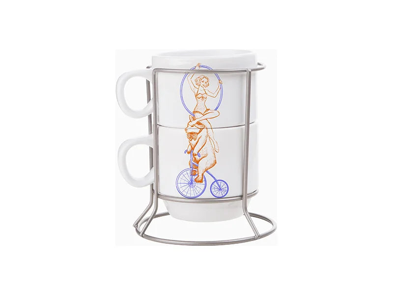 Sublimation 2 piece 6oz Stackable Mug Set