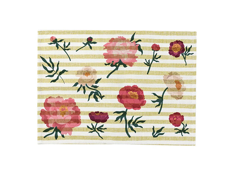 Sublimation Blanks Linen Table Mat(35.5*50cm, Beige and Light Green Stripe)