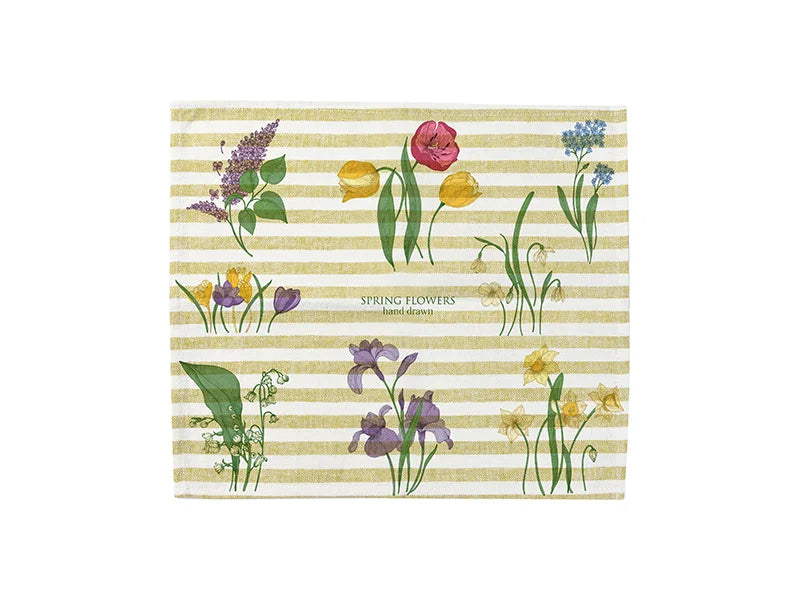 Sublimation Blanks Linen Table Mat(40*45cm, Beige and Light Green Stripe)